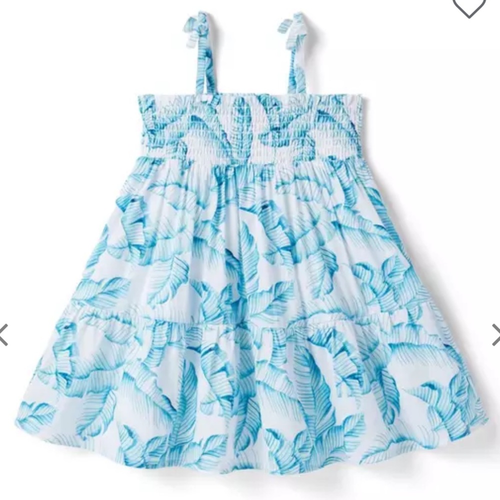 Janie & Jack THE LEILANI PALM SMOCKED SUNDRESS